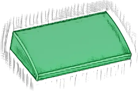 Slope, Curved 2 x 4 x 2/3 with Bottom Tubes