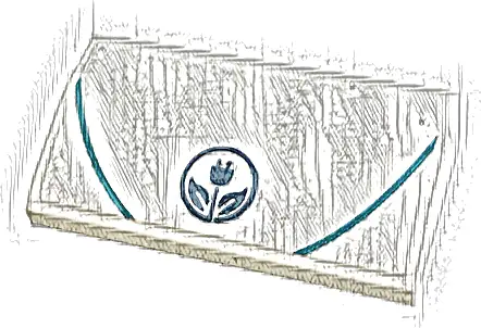 Slope, Curved 2 x 4 x 2/3 with Bottom Tubes with Medium Azure Lines, Metallic Light Blue Leaves and Power Plug Pattern (Sticker) - Set 41443