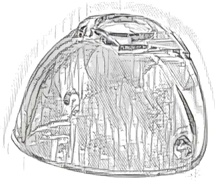 Minifigure, Visor Large with Trapezoid Area on Top