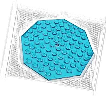 Plate, Modified 10 x 10 Octagonal with Hole