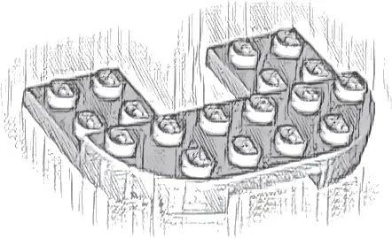 Plate, Round 4 x 6 x 2/3, Raised 2 x 6 and 2 x 2 Cutout