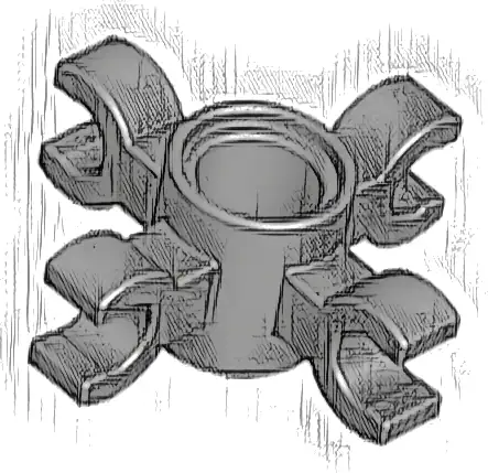 Technic, Pin Connector Round with 4 Clips (Horizontal Grip)