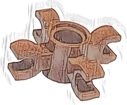 Technic, Pin Connector Round with 4 Clips (Horizontal Grip)