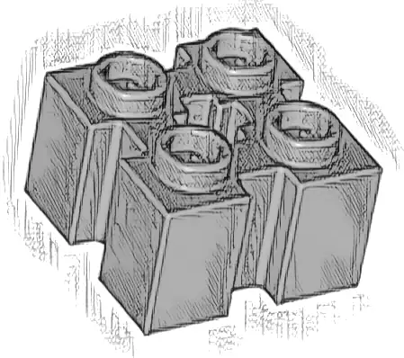 Brick, Modified 2 x 2 with Channels and Axle Hole