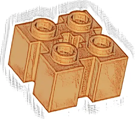 Brick, Modified 2 x 2 with Channels and Axle Hole
