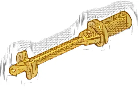 Minifigure, Utensil Ski Pole 3L with Handle, Stop Ring and Side Stops