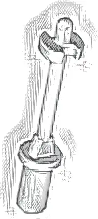 Minifigure, Utensil Ski Pole 3L with Handle, Stop Ring and Side Stops