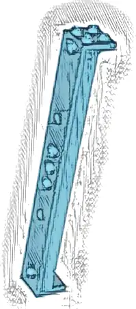 Support 2 x 2 x 13 with 5 Pin Holes