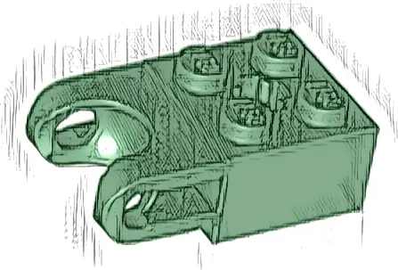 Technic, Brick Modified 2 x 2 with Ball Socket and Axle Hole - Straight Forks with Round Ends and Open Sides