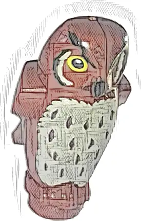 Owl, Angular Features with Black Beak, Yellow Eyes, and Tan Chest Feathers Pattern (HP Pigwidgeon)