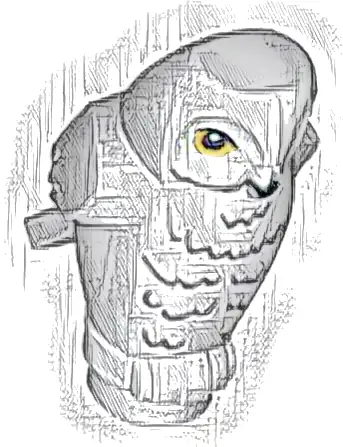 Owl, Angular Features with Black Beak, Bright Light Orange Eyes, and Dark Bluish Gray Rippled Chest Feathers Pattern (HP Hedwig)