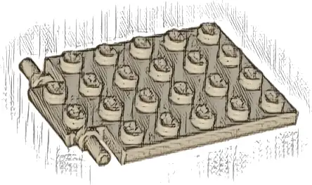 Plate, Modified 4 x 6 with Trap Door Hinge (Long Pins)