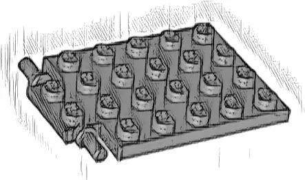 Plate, Modified 4 x 6 with Trap Door Hinge (Long Pins)