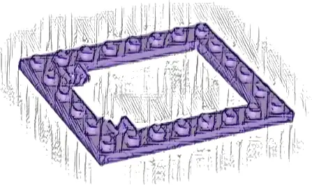Plate, Modified 6 x 8 Trap Door Frame Horizontal (Long Pin Holders)