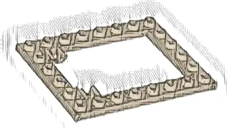 Plate, Modified 6 x 8 Trap Door Frame Horizontal (Long Pin Holders)