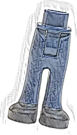 Mini Doll Hips and Trousers with Back Pockets with Black Shoes Pattern - Thick Hinge