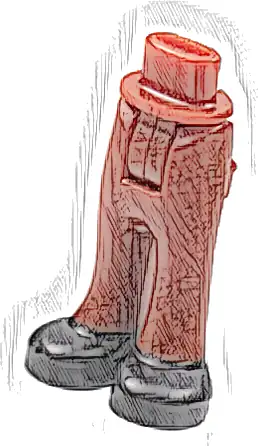 Mini Doll Hips and Trousers with Back Pockets with Black Shoes Pattern - Thick Hinge