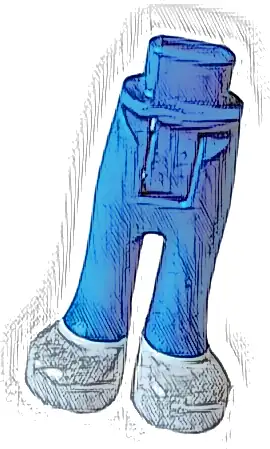 Mini Doll Hips and Trousers with Back Pockets with Molded White Shoes Pattern - Thick Hinge