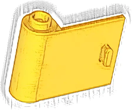 Door 1 x 3 x 2 Left - Open Between Top and Bottom Hinge