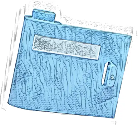 Door 1 x 3 x 2 Left - Open Between Top and Bottom Hinge with Horizontal White Stripe Pattern