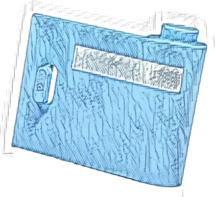 Door 1 x 3 x 2 Right - Open Between Top and Bottom Hinge with Horizontal White Stripe Pattern