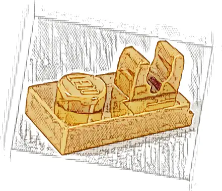 Plate, Modified 1 x 2 with Clip with Center Cut on Top