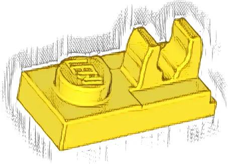 Plate, Modified 1 x 2 with Clip with Center Cut on Top