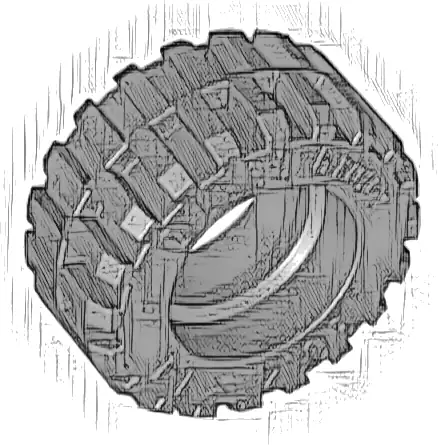Tire 30.4 x 14 Offset Tread - Band Around Center of Tread