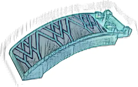Windscreen 6 x 2 x 2 with Bar Handle with Metallic Light Blue Ice Crystals and Lines Pattern Model Left Side (Sticker) - Set 43197