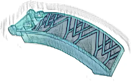 Windscreen 6 x 2 x 2 with Bar Handle with Metallic Light Blue Ice Crystals and Lines Pattern Model Right Side (Sticker) - Set 43197