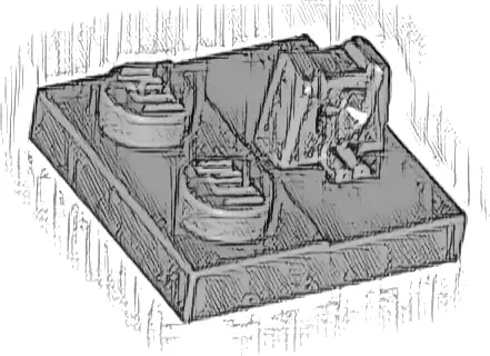 Hinge Plate 2 x 2 Locking with 1 Finger on Top