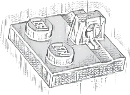 Hinge Plate 2 x 2 Locking with 1 Finger on Top