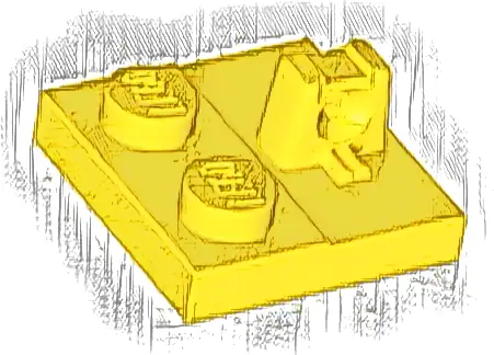 Hinge Plate 2 x 2 Locking with 1 Finger on Top