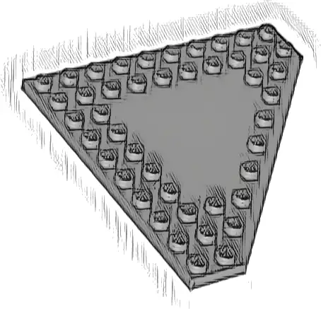 Wedge, Plate 10 x 10 Cut Corner with no Studs in Center
