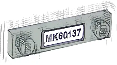 Plate, Modified 1 x 4 with 2 Studs without Groove with 'MK60137' Pattern (Sticker) - Set 60137