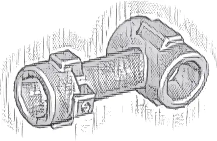 Bar   1L with Top Stud and 2 Side Studs (Connector Perpendicular)