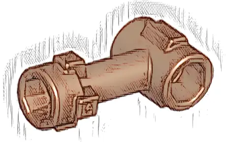 Bar   1L with Top Stud and 2 Side Studs (Connector Perpendicular)