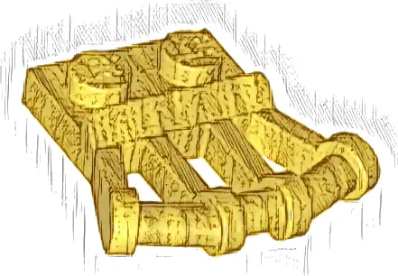 Plate, Modified 1 x 2 with Angled Bar Handles on Side