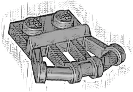 Plate, Modified 1 x 2 with Angled Bar Handles on Side