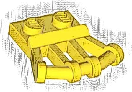 Plate, Modified 1 x 2 with Angled Bar Handles on Side