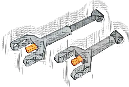 Technic Linear Actuator Mini with Dark Bluish Gray Head and Orange Axle