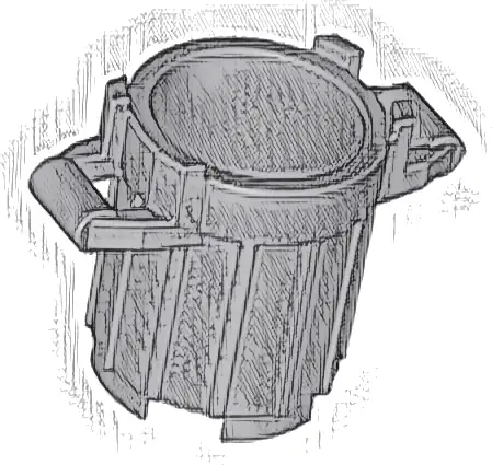 Container, Trash Can with 4 Cover Holders