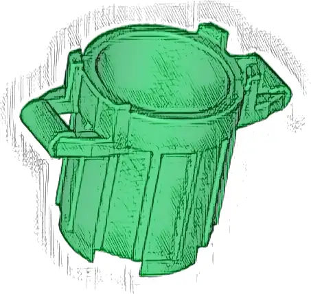 Container, Trash Can with 4 Cover Holders