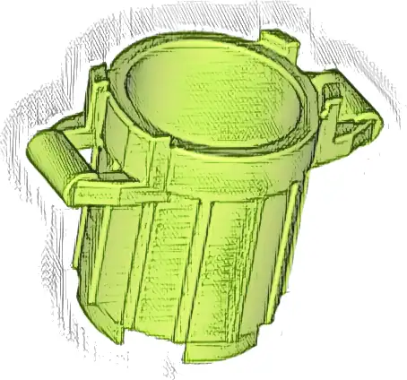 Container, Trash Can with 4 Cover Holders