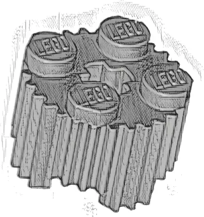 Brick, Round 2 x 2 with Axle Hole and Grille / Fluted Profile