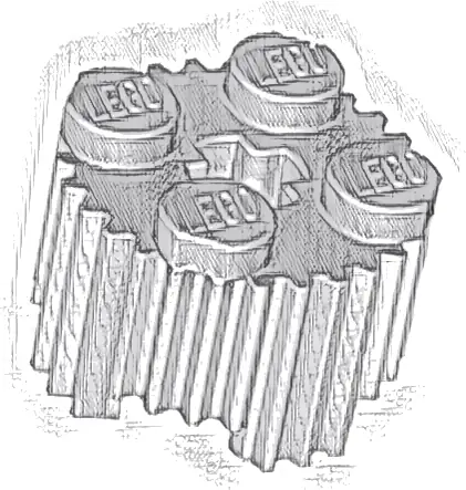 Brick, Round 2 x 2 with Axle Hole and Grille / Fluted Profile