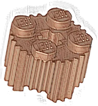 Brick, Round 2 x 2 with Axle Hole and Grille / Fluted Profile