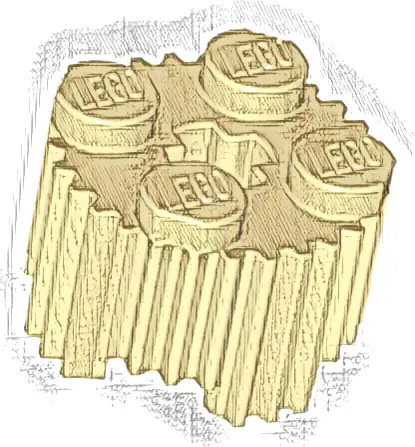 Brick, Round 2 x 2 with Axle Hole and Grille / Fluted Profile