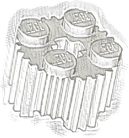 Brick, Round 2 x 2 with Axle Hole and Grille / Fluted Profile