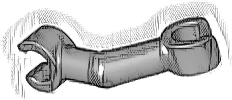 Arm Skeleton, Bent with Clips at 90 degrees (Vertical Grip)